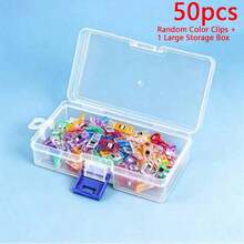 Juego de clips de costura, clips de resorte fuertes de plástico transparente premium a prueba de óxido, clips de fijación de tela sin daños con caja de almacenamiento transparente, clips de acolchado reutilizables, adecuados para sastrería, confección de prendas, bordado, patchwork DIY, manualidades de costura para principiantes - Varios estilos - Ver 14