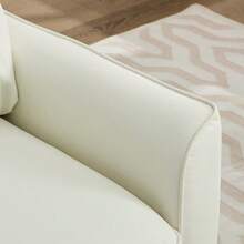 White 1 Seat Faux Leather Sofa - Nordic Retro Armchair - White 1 Seat - View 7