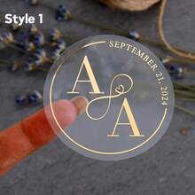 Wedding Initial Sticker Gold, 10/20/40/80/160/320pcs, Personalized Foil Sticker Custom Rose Gold Label, Easter Gift Valentine's Day Gift, Her Gift, His Gift, Mom's Gift, Friend's Gift, Home Decoration, Decoration, Personalized Gift, Custom Gift. - Multicolor - View 6