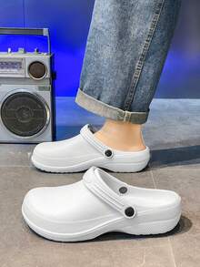 Herren rutschfeste Küchenschuhe, Slip-On Arbeitschuhe mit weicher Sohle und geschlossener Zehenkappe, ölbeständig für Krankenhaus/medizinische Verwendung, Sommer - Weiss - Übersicht 11