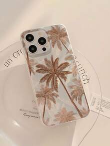 1pc Fashion Summer Coconut & Shell Pattern Waterproof Anti-Fingerprint Anti-Scratch Transparent IMD Soft Glossy Smooth Phone Case, Suitable For Confession, Gift For Friends, Family, Couples, Birthday, Holiday, Compatible With Apple 17/17 PLUS/17 PRO/17 PRO MAX - Multicolor - View 4