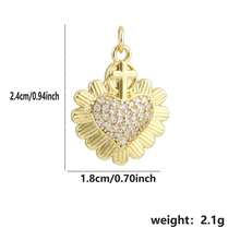 1pc Copper Asymmetrical Heart & Sun Pendant DIY Bracelet Necklace Anklet Charm, Niche Layering Accessory For Best Friends, Valentine's Day, Beach Vacation, Coworker Gift, Mother's Day - Multicolor - View 31
