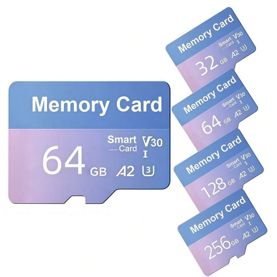 16GB,34GB,128GB,256GB High-Speed Flash Memory Storage Card. U3/C10 Storage TF Card, Suitable For Tablets, Cameras, Phones, Laptops, PCs - Blue-purple - View 1