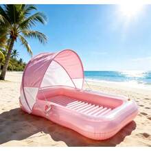 Inflatable Maple Leaf Floating Bed, Adult Swimming Ring With Backrest, Water Floating Lounger, Water Toy, Sun Shade - B - View 7