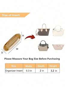 Purse Organizer Insert For Mini Bag, Fit Small Tote Bag Timid Bag Storage & Finishing Inner Bag Liner Handbags Insert Organizer For Le - Multicolor - View 8
