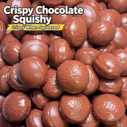 Homemade Chocolate Crispy Squeeze Ball, Crunchy To Squeeze, Healing Stress Relief Toy, Soft And Crispy Creative Stress Relief Chocolate Cookie Handmade Ball