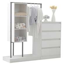 Pink Sideboard With Drawers - Corner Furniture Set - White - View 6
