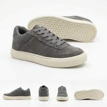 Basic Sneakers For Everyday Wear. Versatile And Timeless. Premium Suede. Immediate Shipping. - Gris - Ver 2