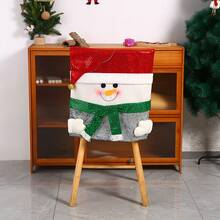 Cross-Border New Product Christmas Chair Covers, Stool Covers, Chair Covers, Dining Table Decoration Chair Covers, Home Decor Accessories - Sequined Chair Cover Snowman - View 7