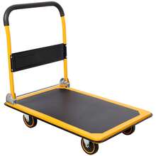Foldable Platform Truck Dolly - Push Cart W/ 330 Lb Capacity - Yellow - View 1