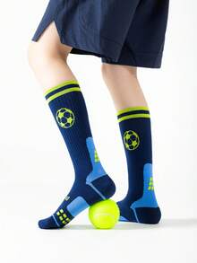 1 Pair Compression Sports Football Socks For Kids, Breathable Comfortable Youth Sports School Socks, Daily Unisex Children Socks, First Day Of School - Multicolor - View 5