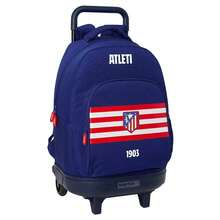 Large Atlético De Madrid Compact Backpack With Removable Wheels, Washable School Backpack For Boys And Girls, Reinforced Base, Measures 33x22x45 Cm - Removable Wheels - View 2