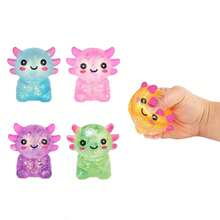 1pc (Random Color) Maltose Color Sequin Salamander Squishy Toy Set, Soft Transparent Silicone Salamander Squeeze Toy, Filled With Glitter, Slow Rebound, Suitable For Children And Adults To Relieve Stress And Anxiety - Multicolor - View 11