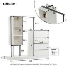 Pink Sideboard With Drawers - Corner Furniture Set - White - View 7