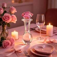 9pcs Unique Rose-Shaped Model Decorative Piece – Elegant Home Decoration, Perfect For Living Room Bookshelves, Nightstands & Entryway Cabinets. Artistic Gift Idea, Handcrafted Sculpture, Statement Piece, Gift Shoppe - Clear - View 4