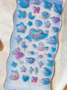 Cute Cartoon 3D Glow-In-The-Dark Stickers, 3D Cute Animal Stress Relief Stickers, DIY Decorative Stickers - Multicolor - View 12