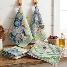 1pc/3pcs 13.3*16 Inch Forest Girl Floral Theme Breathable Quick-Dry Gauze Handkerchief, Hanging Ultra-Soft High Absorbent Face Towel, Suitable For Face Washing, Makeup Removal, SPA, Kitchen And Bathroom Back To School - Green - View 4
