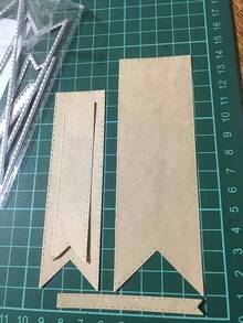 Molde de corte de metal para marcapáginas geométrico, adecuado para scrapbooking, elaboración de tarjetas, plantilla de manualidades DIY - Plateado - Ver 3