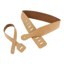 Correa de guitarra de cuero genuino, duradera y ajustable, adecuada para guitarra eléctrica y bajo, accesorio universal para instrumentos musicales G99D - Marrón claro - Ver 1