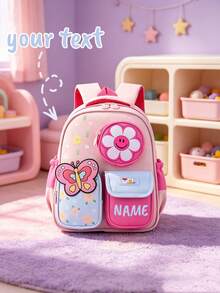 1pc Personalized Back To School Fashionable Cute Cartoon Rocket, Candy, Flower Theme Backpack With Mini Coin Purse, Zipper Closure Nylon Material, Adjustable Shoulder Strap, Hand-Carry, Suitable For School, Shopping, Daily Outings, Outdoor Trips. Birthday Gift, Backpack - Multicolor - View 20