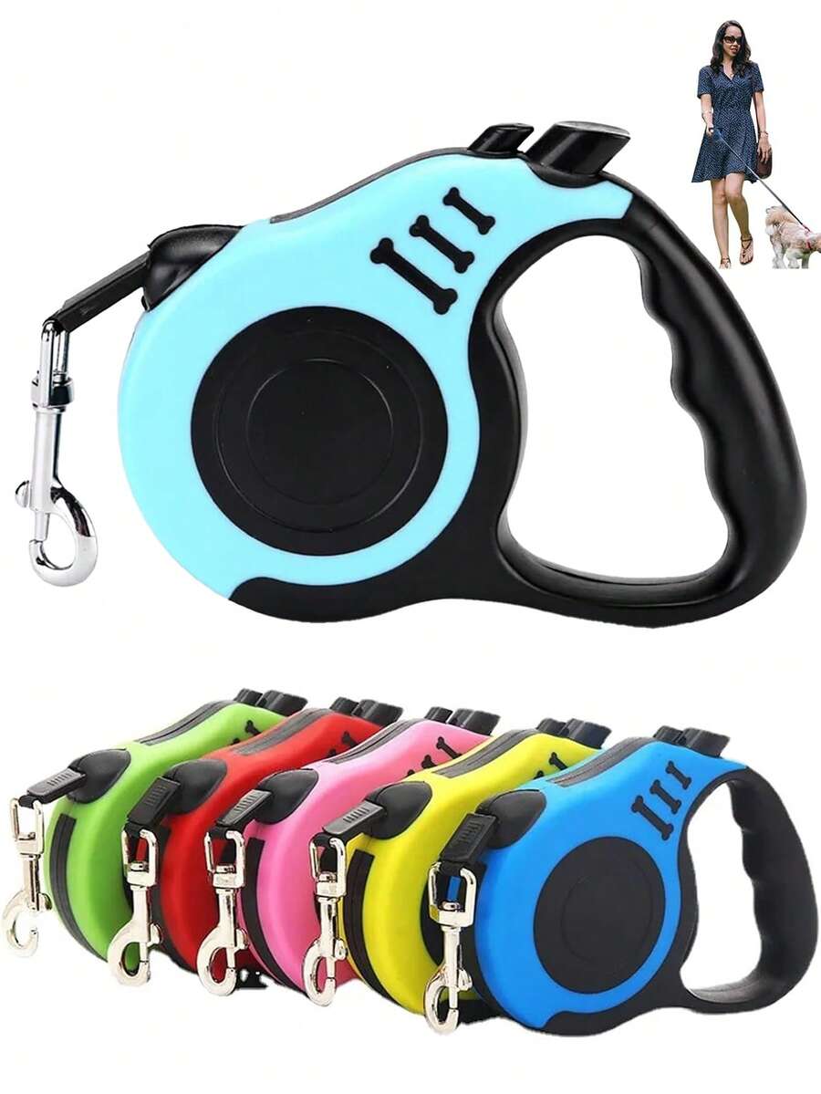 3 Meters/5m Retractable Pet Leash, Easy To Store And Manage, Durable Nylon Rope Style Leash, Suitable For Small And Medium Dogs - Multicolor - View 1