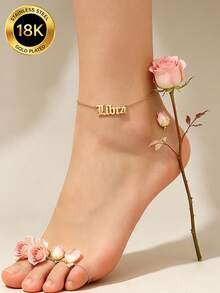 MONALLY 18K Gold Plated Bohemian Vacation Style Minimalist 12 Zodiac Signs Anklet Women's Stainless Steel Unique Design Foot Jewelry Beach Versatile Accessory Gift - Anklet - View 23