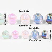 5/10pcs 10/12mm Acrylic Mixed Color Straight Hole Faceted Beads DIY Jewelry Making Necklace, Bracelet, Earrings Handmade Beaded Accessories Materials - Straight-hole Round Bead - View 6
