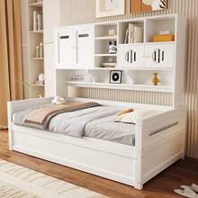 Sofa Bed Frame Made Of Wood 90 X 200 Cm – Multifunctional Storage Space, Hydraulic - White - View 3