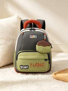 1pc Personalized Back To School Fashionable Cute Backpack With Mini Coin Purse, Zipper Closure Nylon Material, Adjustable Shoulder Strap, Hand-Carry, Suitable For School, Shopping, Daily Outings, Outdoor Trips. Birthday Gift - Multicolor - View 9