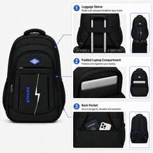 Extra Large Travel Backpack, 40*25*20cm, Carry-On Cabin Bag . Built-In Separate Shoe Compartment, Large Capacity Backpack. - Black1 - View 7