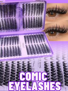 576 Clusters Large Capacity Mixed False Eyelashes Set, D-Curl, Natural Fluffy Single Cluster False Eyelashes, 10-16mm, Easy DIY Fox Eye/Cat Eye Makeup, Suitable For Beginners And Makeup Artists, DIY Home Makeup Tool, Segmented False Eyelashes, Portable Travel, Suitable For Stage, Wedding, Outdoor, Daily Work, Music Party And Other Occasions - 紫色 - 查看 2