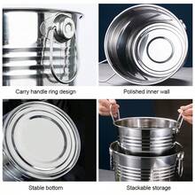 1 Piece Household & Commercial Stainless Steel Ice Bucket, Not Easy To Deform, Double Handles For Easy Carrying, Smooth And Easy To Clean, Suitable For Storing Ice And Chilling Red Wine And Champagne In Bars And Family Gatherings - View 7