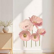 1set Pink Flower Wall Sticker, Self-Adhesive Paper, Suitable For Home Decoration, Room Decoration, Wall Decoration, PVC Waterproof Material, Removable - Self-adhesive - View 6