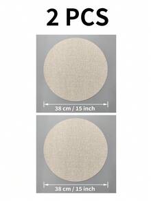 1/2/4/6pcs 15-Inch Round Vintage Placemats, Washable Heat-Resistant Insulated Pads, Suitable For Western Restaurants And Hotel Decor - Apricot - View 15