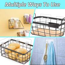 Shower Rack Replacement Stickers, Strong Adhesive Hooks For Caddies, Transparent Waterproof Adhesive Strips, Kitchen Rack And Bathroom Storage Rack No Drilling Required - A - View 4