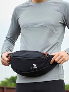 CAMEL CROWN Unisex Multi-Functional Outdoor Sports Waist Bag, Large Capacity Crossbody Chest Pack, Lightweight Phone Pouch For Running Gym Workout - Phantom Black - View 3