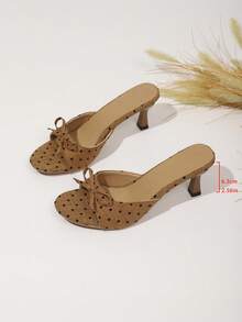 Women's Beige High Heel Sandals, Open Toe, Versatile Minimalist Style, Suitable For Summer - Khaki - View 7