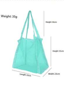 1/3pcs Bright Color Mesh Beach Tote Bag, Lightweight Foldable, With Adjustable Shoulder Strap And Sturdy Handle, Suitable For Picnic, Shell Collecting, Beach And Swimming Party, Travel Gift For Women, Girls And Boys - Multicolor - View 9