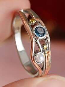 Gmzalx Fresh Elegant Women's Hollow Thin Ring, Decorative Design, Suitable For Daily Casual, Commuting, Party And Multiple Occasions - Multicolor - View 8
