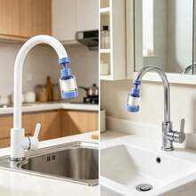 Fits Most Standard Faucets, Easy Installation In Seconds Without Tools, Convenient Disassembly And Cleaning. Fine Multi-Layer Composite Filter Material Effectively Traps Fine Impurities In Water, Optimizes Water Flow Smoothness, Soft Water Flow Without Splashing, Suitable For Daily Washing, Cleansing, Skin Care, And Countertop Cleaning. Compact Design Doesn't Occupy Much Space, Won't Obstruct Faucet Operation Angle, Suitable For Balcony, Washbasin, Bathroom And Other Scenarios. - Multicolor - View 4