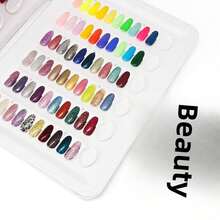 C9 Nail Polish Color Display Book, Portable White Foldable Gel Nail Polish Color Card With Replaceable Fake Nail Tips, Reusable Nail Color Sample Display Box, Professional Salon Nail Artist Color Palette Storage Book, Suitable For Home Nail Studio - White - View 6