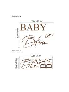1 捲嬰兒洗禮派對裝飾自黏貼紙「Baby In Bloom」嬰兒性別揭曉拍照背景貼紙 - 彩色 - 查看 3
