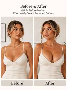 vfvQueen 1pc Adhesive Bra, Reusable Invisible Breathable Silicone Front Closure Push-Up Bra, Nipple Covers, Women's Lingerie Accessory, Suitable For Summer Dresses, Jumpsuits, Wedding Dresses - Multicolor - View 7