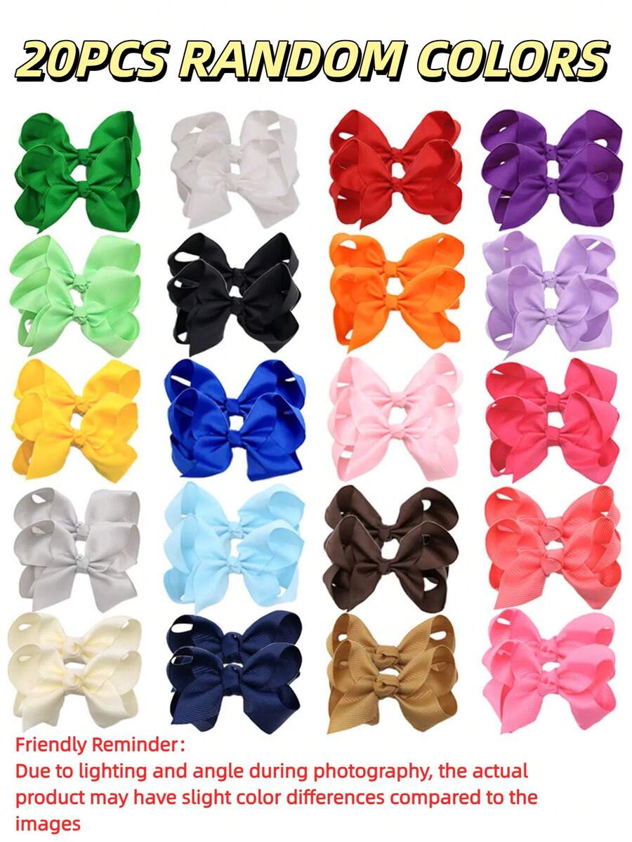 20 piezas Pinzas para el cabello con flores de burbujas de colores variados para niñas - Azul - Ver 1