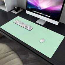 Alfombrilla de ratón de color verde menta sólido extendida, protector de escritorio impermeable y antideslizante, alfombrilla suave para teclado y escritura para oficina, hogar, portátil, computadora y juegos - Verde - Ver 2