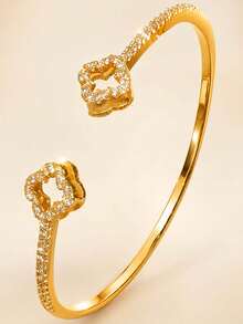 18K Gold Plated Women's High-End Lucky Stackable Bracelet With Colorful Lucky Bracelet, 304 Stainless Steel Waterproof Hypoallergenic, Gift For Girlfriend, Best Friend, Mom, Wife, Daily Versatile Commute Women's Jewelry Set - Gold - View 11