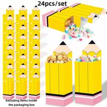 6/12/24pcs/Set Pencil Candy Box, Back To School Popcorn Snack Box Pencil Shaped Gift Bag, Welcome Back To School Snack Box - Multicolor - View 9