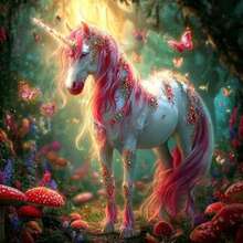 1PC DIY 5D Diamond Painting Kit Unicorn Pattern - Round Full Diamond Art Mosaic Craft, Home Wall Decor, Frameless - No Frame - View 8