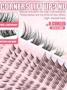 YIDUO 980pcs 6-Style Mixed Cluster Eyelash Extension Set, 80D-300D Pointed Base Dense D Curl Lashes 5-20mm, Includes 2 Bottles Of Adhesive And Sealer, Remover, Tweezers And Brush Complete DIY Set, Suitable For Home Use - Multicolor - View 5