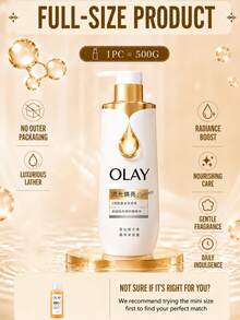 OLAY Radiant Glow Gel de Baño, Tamaño Completo 500g, Muestra 50g, Hidrata y Suaviza la Piel Áspera, Fragancia Duradera, No Pegajoso, Apto para Todos los Tipos de Piel - Gel de ducha OLAY Radiant Essence - Ver 5